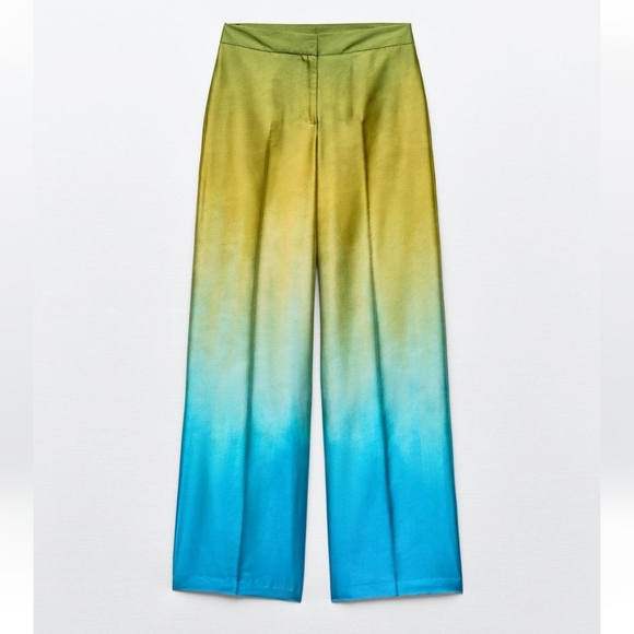 Zara satin effect wide leg pants NWT - Picture 6 of 10